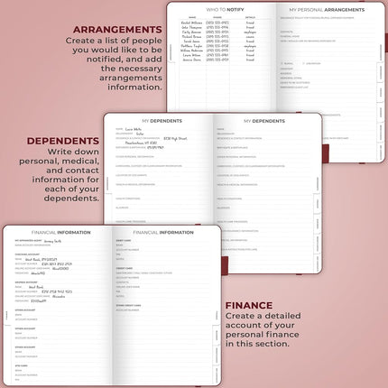 Clever Fox Large End of Life Planner – Guided Final Arrangements Organizer Notebook for Instructions, Beneficiary Info, Will Preparation, Last Wishes & Funeral Planning – 8.5" x 11" (Burgundy)