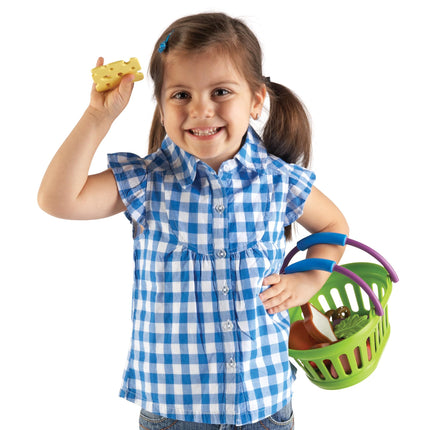 Learning Resources New Sprouts Play Food Lunch Basket , Pretend Play Toy for Toddlers, Preschool Learning Toys, Kitchen Play Toys for Kids