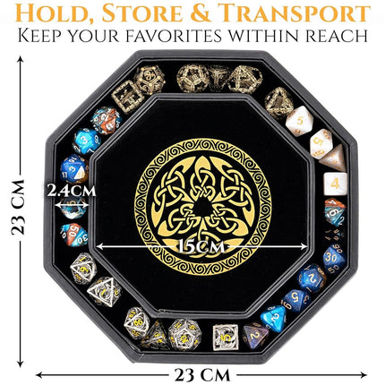 Premium Dice Tray for DND Valknut & Dragon Design – 23 CM
