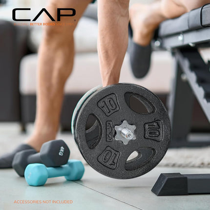 CAP Barbell Standard 1-Inch Grip Weight Plates 7.5 lbs BLACK, Pack (x4)