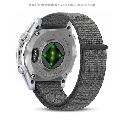 Garmin UltraFit Watch Straps (20mm), Lightweight, suitable for selected fēnix-, epix-, Descent-, D2-, Instinct- and Approach series smartwatches, Original accessory, Nylon, Grey