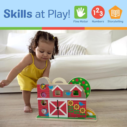 Melissa & Doug GO Tots Wooden Barnyard Tumble | Farm Toys for Kids, Set with Animal & Farmer Figures | Age 1+ - FSC Certified