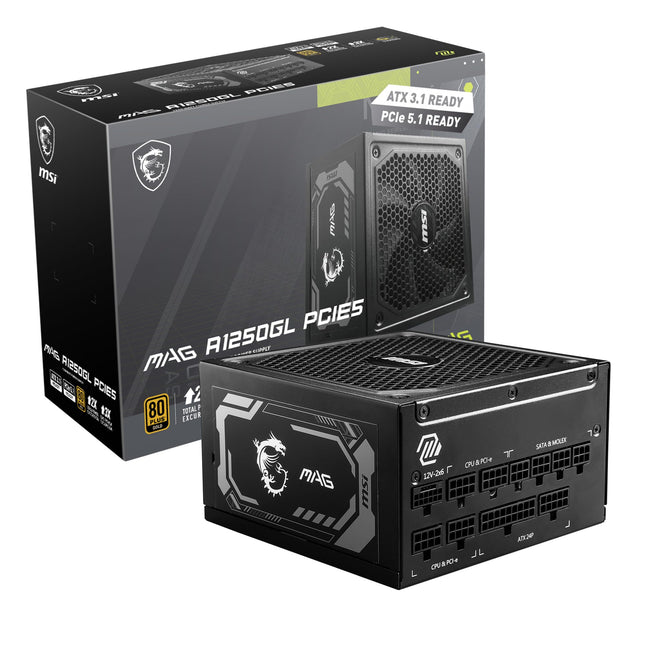 MSI MAG 1250GL PCIE 5 Gaming Power Supply - ATX 3.