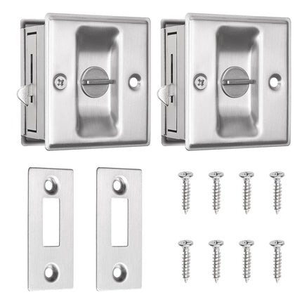 Eco-Fused Pocket Sliding Door Lock - Brushed Nicke