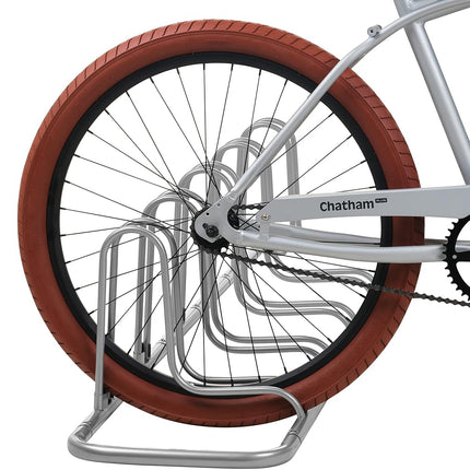 Range de Rangement pour Vélos au Sol Retrospec Stash Rack 2, 4 et 5 Vélos, Organisateur de Stockage de Vélos pour VTT, Vélo de Route, Revêtement en Acier Fin Résistant aux Intempéries S'Adapte aux Roues jusqu'à 3"