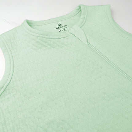 Manta portátil HonestBaby para bebé, con cremallera frontal estándar, 100 % algodón orgánico para bebés, niños y niñas, color salvia, talla pequeña