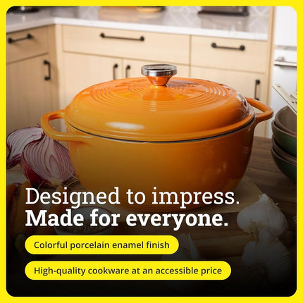 Lodge EC6D63 6-Quart Color Enamel Dutch Oven (Pumpkin)