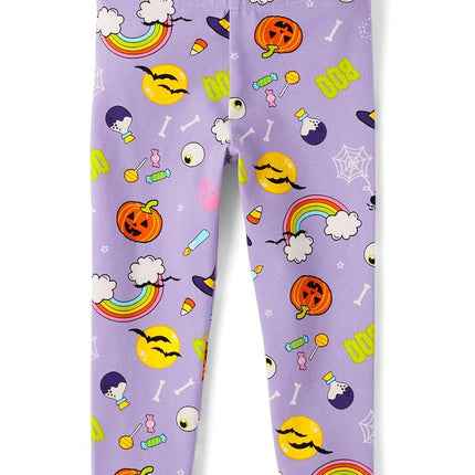 The Children's Place Baby Girls' and Toddler Assorted Everyday Pull on Leggings, Halloween Print, 3T