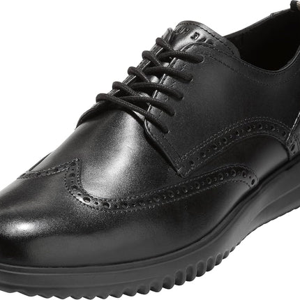 Chaussures Richelieu à bout fleuri Grand+ pour homme Cole Haan, cuir noir/noir, 12 M US