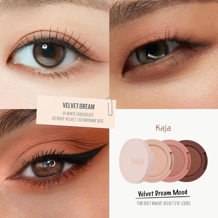 Kaja Beauty Bento Bouncy Eyeshadow Trio - Sandy Brown (13 Velvet Dream)