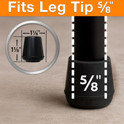 Shepherd Hardware 8759E Rubber Chair Leg Caps, Black, 5/8 Inch (Pack of 24)