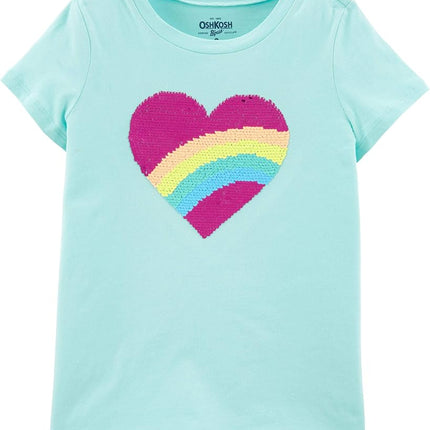 OSHKOSH B'GOSH Girls' Sequin Short-Sleeve T-Shirt, South Mesa, 4