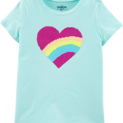 OSHKOSH B'GOSH Girls' Sequin Short-Sleeve T-Shirt,