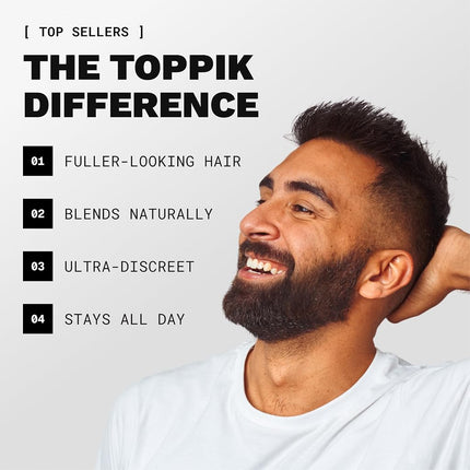 Toppik Hair Building Fibres for Fuller Thicker Looking Hair, Black, 27.5g