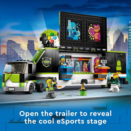 LEGO City Gaming Tournament Truck 60388, Gamer Gifts for Girls, Boys, and Kids, Esports Vehicle Toy Set for Video Game Fans, Featuring 3 Minifigures, Toy Computers and Stadium Screens, Ages 7+
