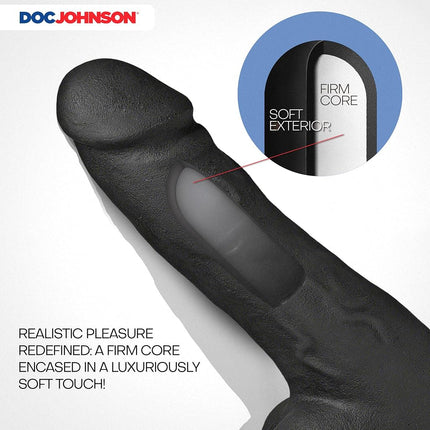 Doc Johnson Merci - The Perfect Dildo 7.5" - with Removable Vac-U-Lock Suction Cup - ULTRASKYN - for Adults Only, Black