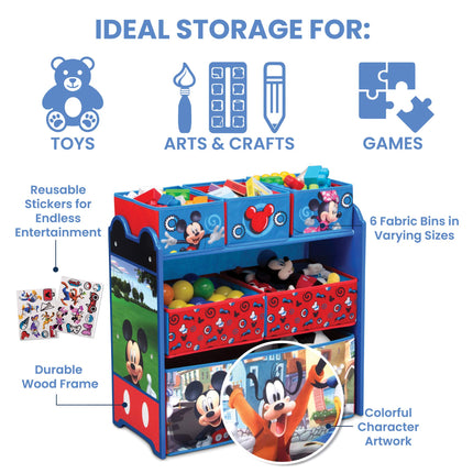Organizador de Juguetes Delta Children Disney Mickey Mouse con 6 Cestas