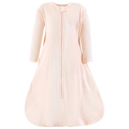 Saco de dormir térmico de manga larga Hudson Baby unisex para bebé, paquete de 2, rosa suave salvia, 6-12 meses