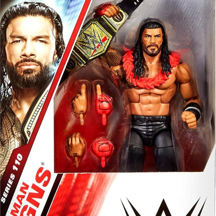 Mattel WWE Elite Action Figure & Accessories, Series #110 Roman Reigns 6-inch Collectible with 25 Articulation Points & Swappable Hands