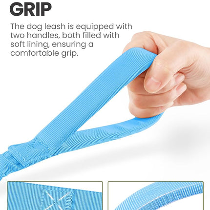 OutdoorMaster Bungee Dog Leash (Blue Upgraded, 4 FT)