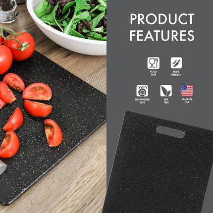Dexas Superboard Cutting Board with Handle, 11 by 14.5 inches, Midnight Granite Color