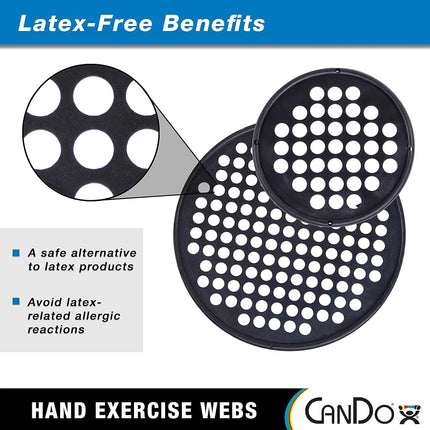 Fabrication Enterprises Cando Extension/Flexion Web, Small, Black, Latex-Free, 7" 1 Count