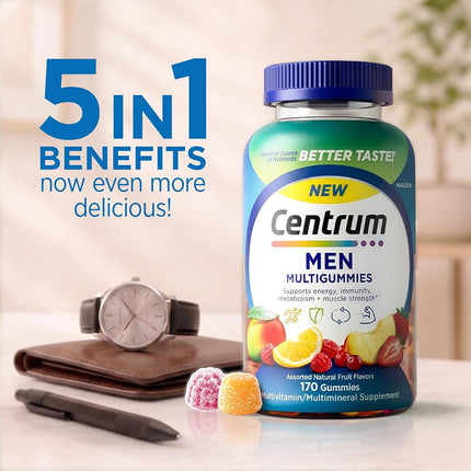 Centrum Multigummies Gummy Multivitamin for Adults, Fruit, 180 Count