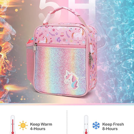 Bagseri 2 Pack Kids Lunch Box - Insulated School Lunch Bag for Girls Boys