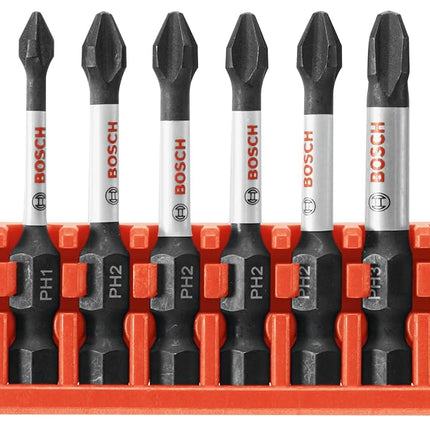 BOSCH CCSPHV208 8-Piece Assorted Set 2 in. Impact Tough Phillips Power Bits with Clip for Custom Case System