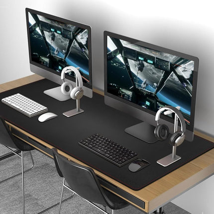 ZORESYN 4XL Oversized large Mouse Pads (140 x 60cm) - PU Leather Extended Large Gaming Mousepad Desk Mat - Nonslip Base and Waterproof Desktop Keyboard Extended Mouse Mat (Black, 4XL - Oversized)