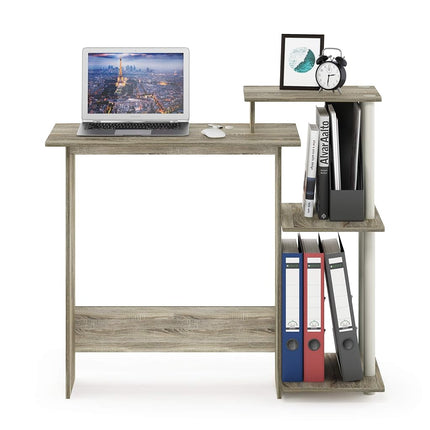 Furinno Efficient Home Laptop Notebook Computer Desk, Study Desk, Writing Desk, Sonoma Oak/White