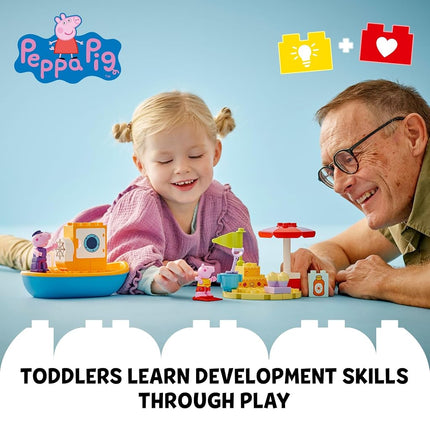 LEGO DUPLO Peppa Pig Boat Trip Bath Toy, Building Block Learning Set for Preschool Kids with 2 Peppa Pig Figures Included, Water Toy Gift Idea for Toddlers Ages 2 and Up, 10432