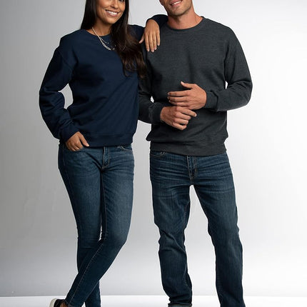 Fruit of the Loom Men's Eversoft Fleece Crewneck Sweatshirts, Moisture Wicking & Breathable, Sizes S-4x, Mellow Blue, L