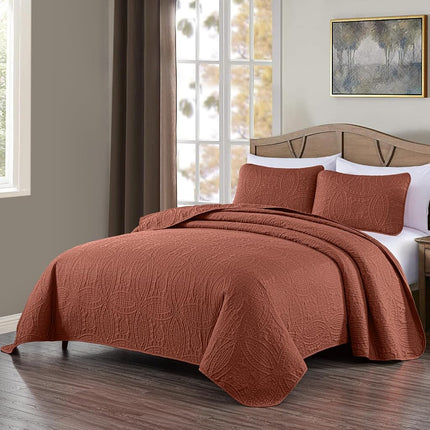 Chezmoi Collection Austin Queen Bedspread Set 3-Pi