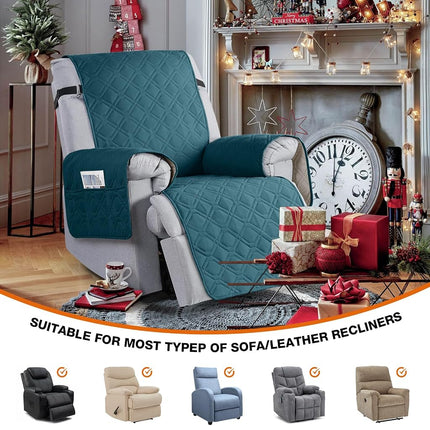 VANSOFY 100% Waterproof Recliner Chair Covers Washable, Peacock Blue, 22"