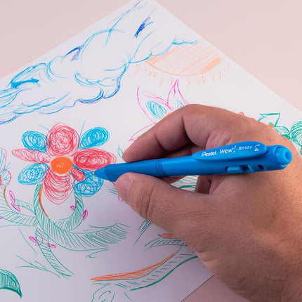 Pentel Wow! Retractable Ballpoint Pen, (1.4mm), Bold Line, Black Ink, Pack of 8 (BK440BP8A)
