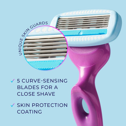 Schick Hydro Silk Hang-In Shower Razor Blade Refills for Women, 6 Count