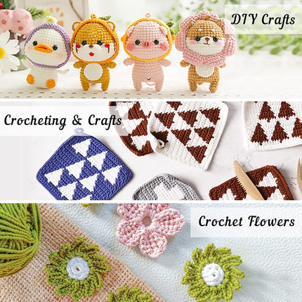 Crochet Yarn Kit for Beginners Adults and Kids, Includes 1650 Yards 30 Colors Acrylic Skeins, User Manual, Hooks, Pink Bag etc, Make Amigurumi & Crocheting Projects, Starter Set for Professionals