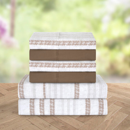 Elegant Comfort el juego de sábanas de 6 piezas más suave y acogedor, microfibra de calidad de hotel 1500 premium, bolsillo profundo, resistente a las arrugas, juego de sábanas de 6 piezas con estampado floral, California King, Traci Linen