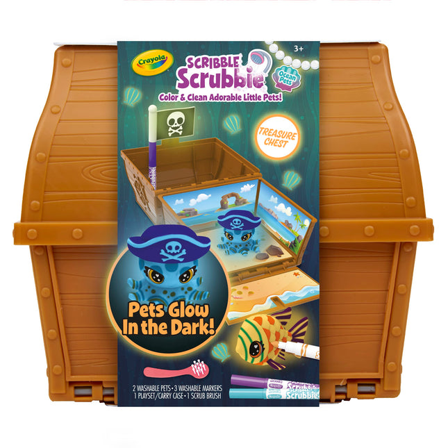 CRAYOLA Scribble Scrubbie Pets Coffret de jeu Océan phosphorescent, jouets pour garçons et filles, cadeaux pour enfants, âges 3, 4, 5, 6
