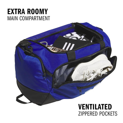 Adidas Defender 5.0 Duffel Bag, durable travel gym sports bag for men and women, Team Royal Blue, Small (42L), Defender 5.0 Duffel Bag, Durable Travel Gym Sports Bag for Men and Women