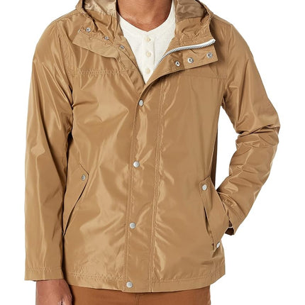 Chaqueta impermeable con capucha para hombre Cole Haan, caqui, talla grande