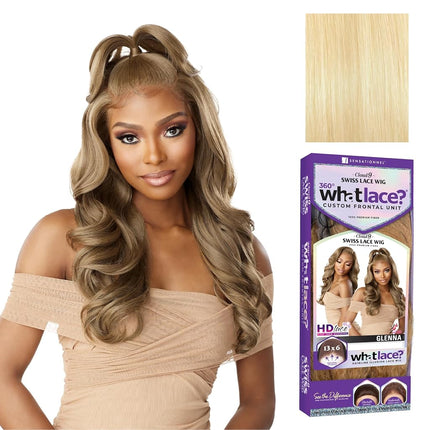 Sensationnel What Lace 13x6 Wigs - Peluca sintética GLENNA Cloud 9 con línea de cabello prearrancada y encaje HD - Whatlace GLENNA (RUBIO 613)