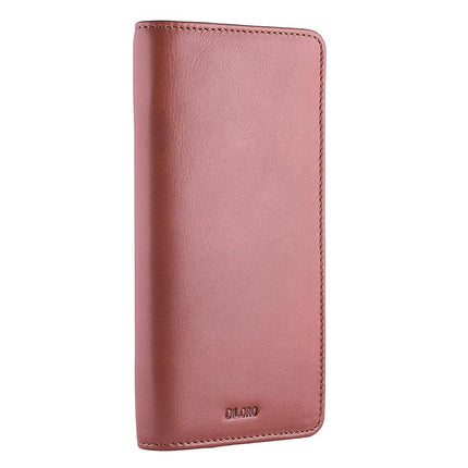 DiLoro Leather Zippered Triple or Quad Pen Case Pencil Pouch Holder for Three or Four Fountain Ballpoint Rollerball Pens or Glasses (Nappa Bugatti)