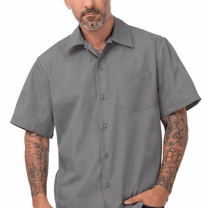 Colour by Chef Works B179-L Cool Vent Chefs Shirt, Large, Grey