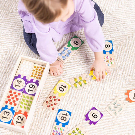 Melissa & Doug Self-Correcting Wooden Number Puzzles With Storage Box (40 pcs) Numbers Learning Puzzle for Kids Ages 4+