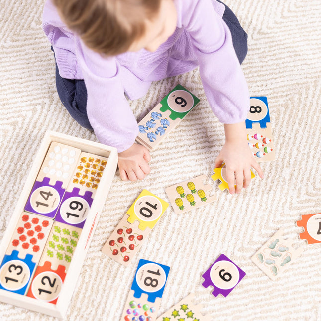 Melissa & Doug Self-Correcting Wooden Number Puzzles With Storage Box (40 pcs) Numbers Learning Puzzle for Kids Ages 4+