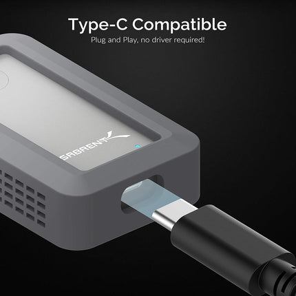 SABRENT External SSD 1TB Water Proof Portable Hard Drive NVMe USB 3.2x2 1000 MB/s Read with Bumper Guard, USB Cables Included, External M.2 SSD, 2.85 in Length (SB-1TB-NAWP)