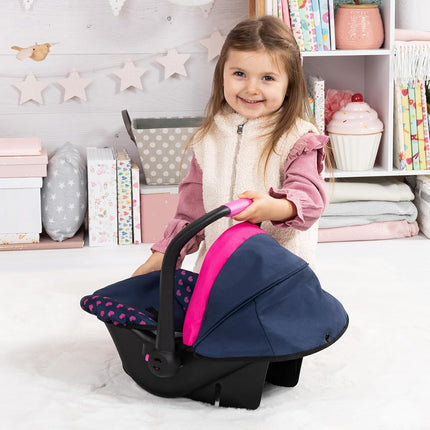Bayer Design 67954AA Doll car seat, with sun canopy, adjustable handle, harness, for dolls up to 46 cm, attachable to Neo Vario, Xeo dolls prams, for children 3+ age