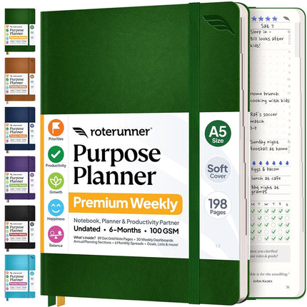 Purpose Planner Notebook A5 5.8”x8.3” Undated Dail